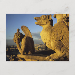Chimera, re Dame Cathedral, Paris, France Postcard