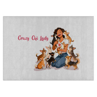 Chimigos - Crazy Chi Lady - Chihuahua  Cutting Board