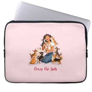 Chimigos - Crazy Chi Lady - Chihuahua Heart Laptop Sleeve