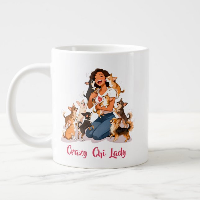 Chimigos - Crazy Chi Lady - Chihuahua  Large Coffee Mug (Left)