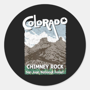 Chimney rock colorado san juan rocky mountains classic round sticker