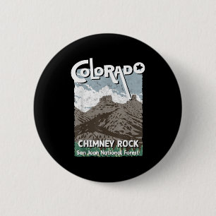 Chimney Rock Colorado San Juan Rocky Mountains Ski 6 Cm Round Badge