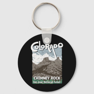 Chimney Rock Colorado San Juan Rocky Mountains Ski Key Ring