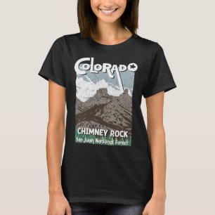 Chimney Rock Colorado San Juan Rocky Mountains Ski T-Shirt