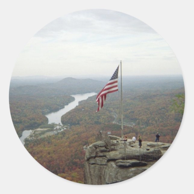 Chimney Rock Mountain Classic Round Sticker (Front)
