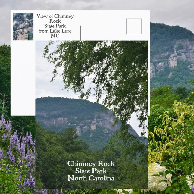 Chimney Rock Mountain from Lake Lure NC Postcard (Creator Uploaded)