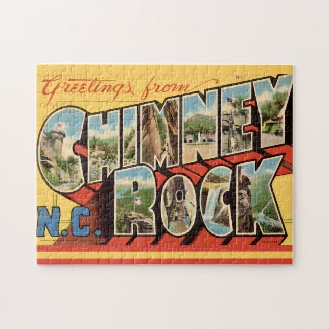  Chimney Rock NC Postcard Jigsaw Puzzle (Horizontal)