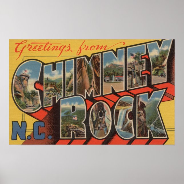 Chimney Rock, North Carolina Poster (Front)
