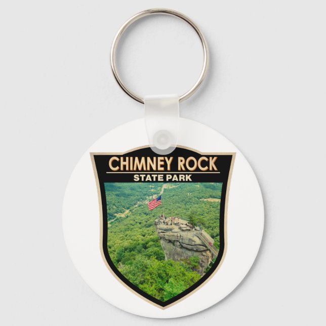 Chimney Rock State Park North Carolina Badge Key Ring (Front)