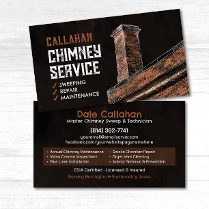 Chimney sweep and repair service business card