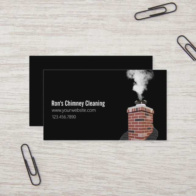 Chimney Sweep Cleaning & Repairs Business Card (Front/Back In Situ)