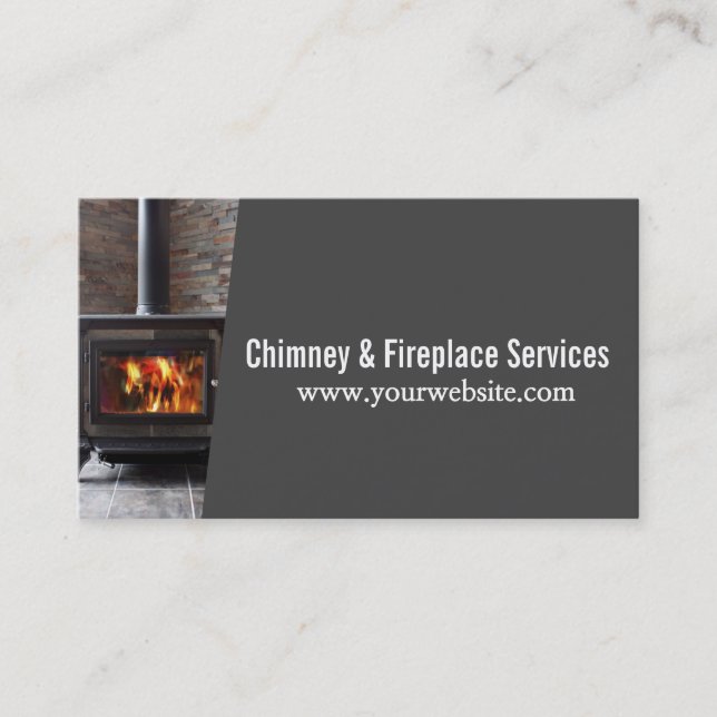Chimney Sweep Fireplace Cleaning & Repairs Business Card (Front)