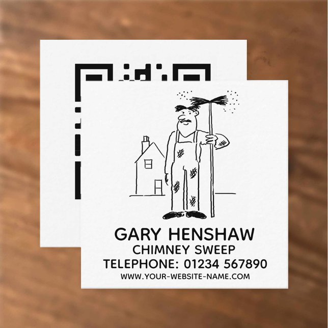 Chimney Sweep Square Business Card (Creator Uploaded)