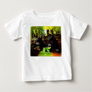 Chimp and Gorilla Cooperation 02 Baby T-Shirt