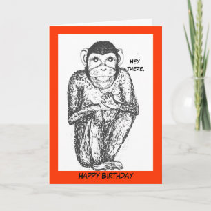 Chimp birthday card. card
