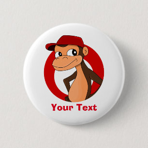 Chimp cartoon button