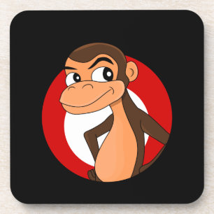 Chimp cartoon coaster