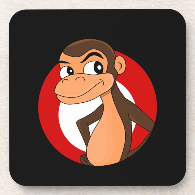 Chimp cartoon coaster (Front)
