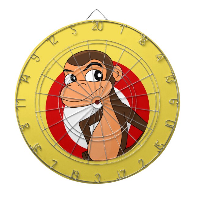 Chimp cartoon dartboard (Front)