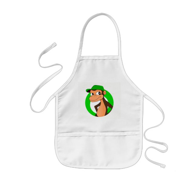 Chimp cartoon  kids apron (Front)