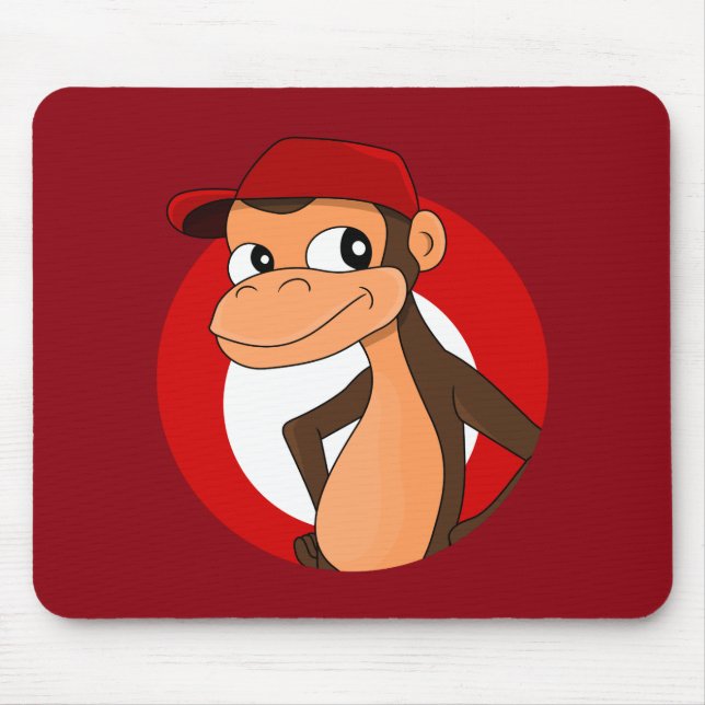 Chimp cartoon mouse pad (Front)