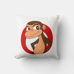 Chimp cartoon throw pillow