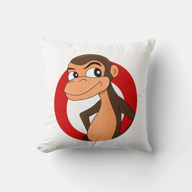 Chimp cartoon throw pillow (Front)