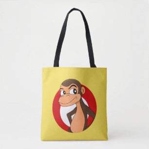 Chimp cartoon tote bag