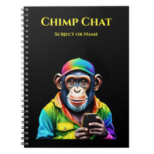 Chimp Chat-Chimpanzee with Phone- Notebook