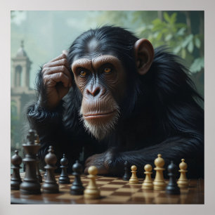 Chimp Chess Game Poster