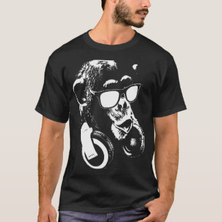 Chimp Monkey With Headphones And Sunglasses T-Shirt