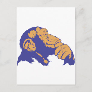Chimp Thinking Postcard