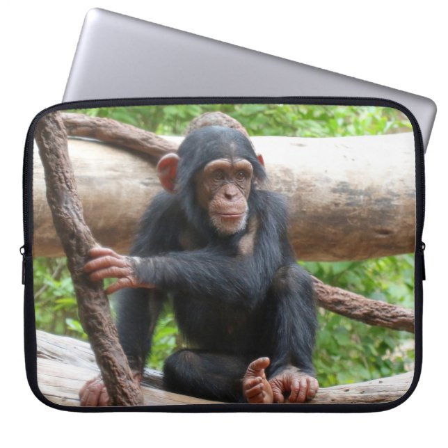 Chimpanzee 001 laptop sleeve (Front)