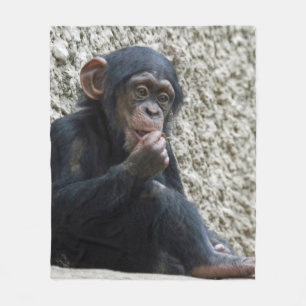 Chimpanzee 013 fleece blanket