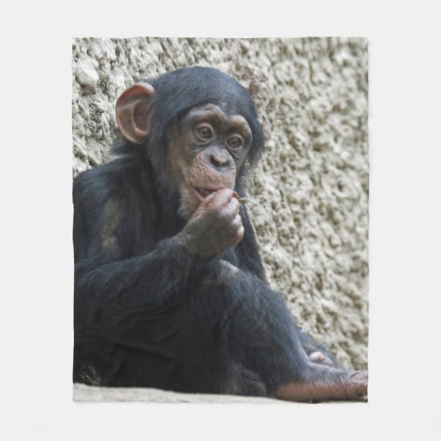 Chimpanzee 013 fleece blanket (Front)