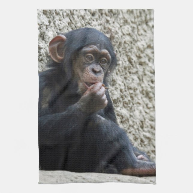 Chimpanzee 013 tea towel (Vertical)