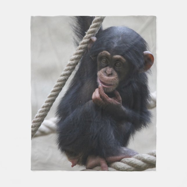 Chimpanzee 030 fleece blanket (Front)