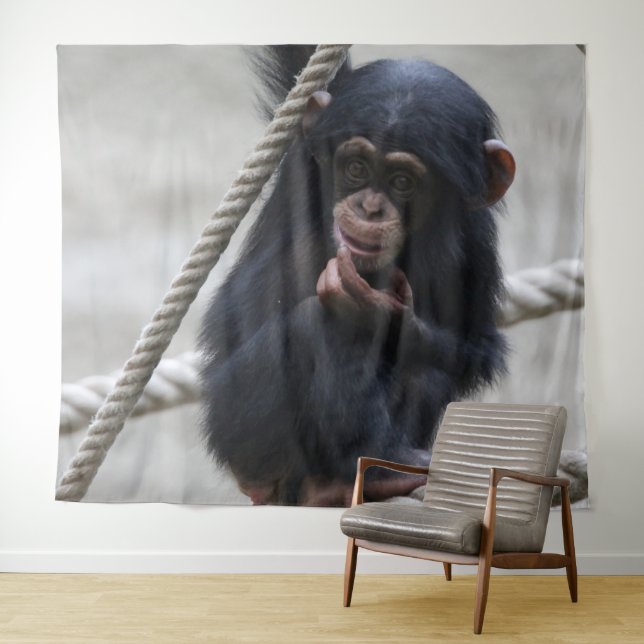 Chimpanzee 030 tapestry (In Situ (Horizontal))