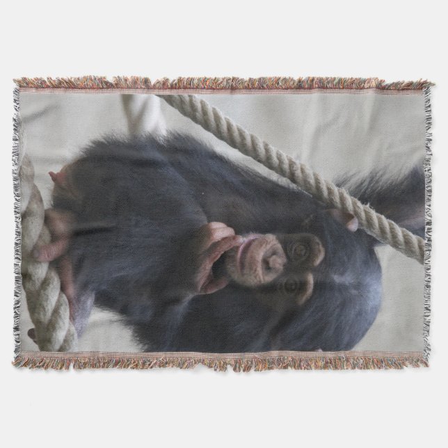 Chimpanzee 030 throw blanket (Front)