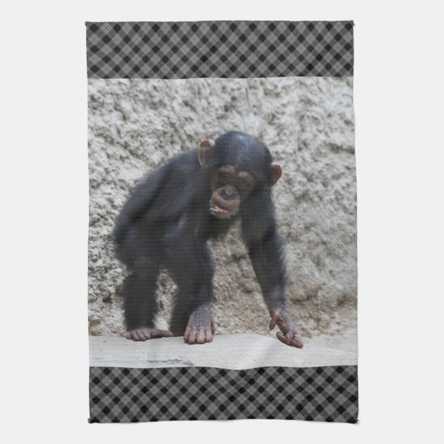 Chimpanzee 031 tea towel (Vertical)