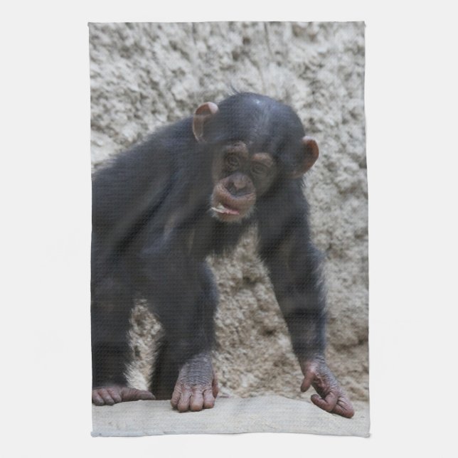 Chimpanzee 031 tea towel (Vertical)
