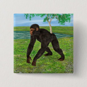 Chimpanzee 15 Cm Square Badge