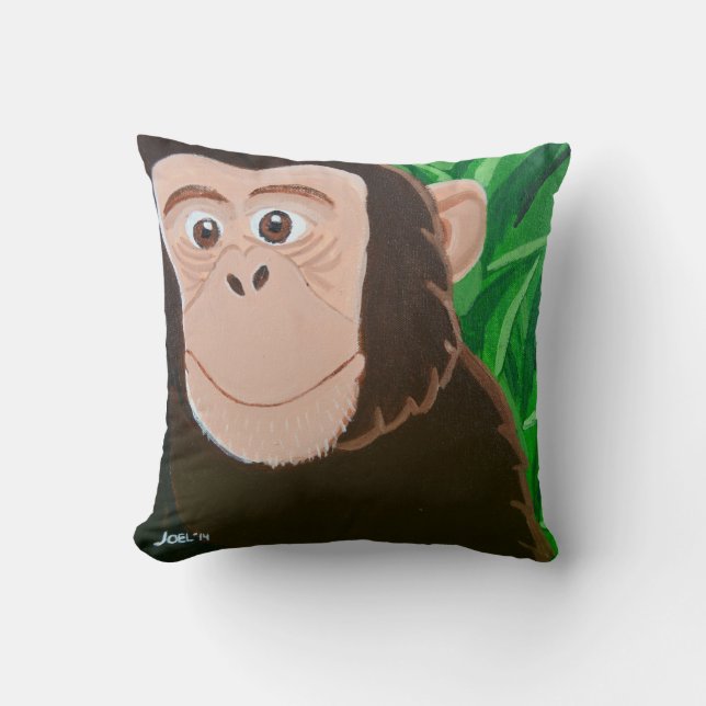 Chimpanzee 16 x 16 Square Pillow (Front)