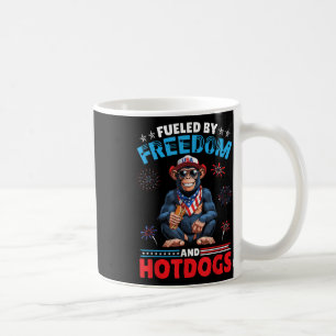 Chimpanzee America Fuelled By Freedom And Hotdogs Coffee Mug