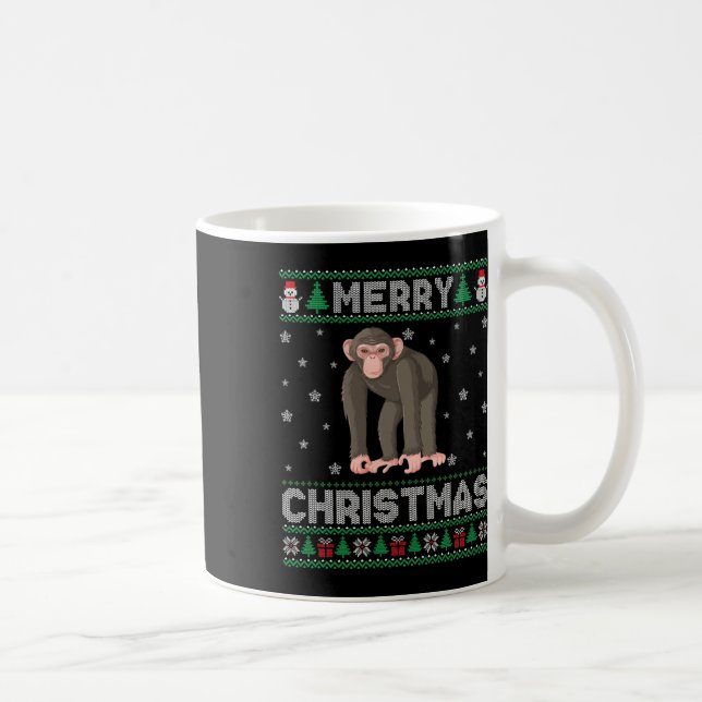 Chimpanzee Animal Men Women Kids Ugly Christmas Sw Coffee Mug (Right)