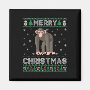 Chimpanzee Animal Men Women Kids Ugly Christmas Sw Magnet