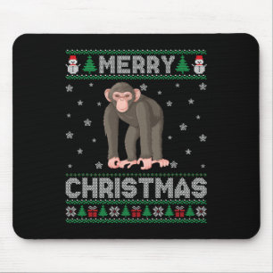 Chimpanzee Animal Men Women Kids Ugly Christmas Sw Mouse Pad