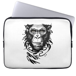 Chimpanzee Ape Wild Animal Nature Illustration Art Laptop Sleeve