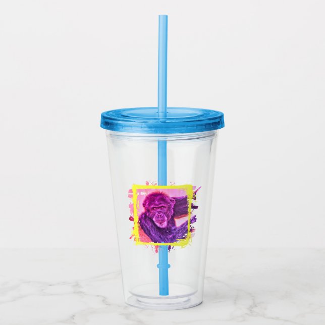 Chimpanzee Art Acrylic Tumbler (Front)