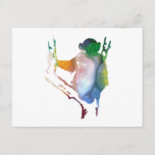 chimpanzee art postcard